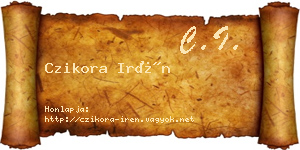 Czikora Irén névjegykártya